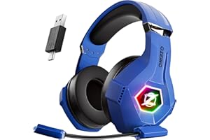 Ozeino ZW1S Wireless Gaming Headset with Microphone, Lossless 2.4GHz, USB & Type-C Transmitter, 35h Battery Life, 5.3 Bluetooth Headphone for Ps5, Ps4, PC, Phone