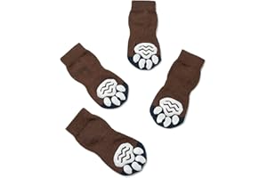 HARFKOKO Pet Heroic 6 tamaños Calcetines Antideslizantes para Perros Gatos, Protectores de Patas para Perros Gatos, Control de tracción para el Uso en Interiores, Ajuste para Perros Extra pequeños a Grandes