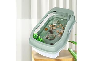 TEMU-SC Boîte à Nourrir en pour Reptiles, Ensemble de récipient en Plastiques d'insecte, Habitat Portable pour Reptiles et Amphibiens, adapté aux araignées, lézards, Grenouilles(35 * 21 * 12cm)