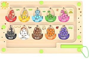 Snowtain Montessori Jouet à Partir de 2 3 4 5 6 Ans,Montessori Enfants Labyrinthe Magnétique,Labyrinthe Magnétique de Numéros Couleur Jouets Jeux de Comptage et d'association pour Garçons Filles.