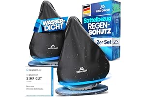 ‎NEXTCOVER Nextcover® Universal Sattelbezug Fahrrad 2er Set I 100% Wasserdicht I Regenschutz I Fahrradsattel Überzug Sattel I Sattelüberzug Fahrradsitz I Satteldecke I Sattelschutz wasserdicht Fahrrad