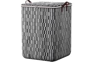 ZEIAYUAS Aufbewahrungstasche mit Deckel Faltbare Aufbewahrungsbox Korb Aufbewahrung für Bettdecken Kleidung Decken Unterbett Stoff Umzugskartons mit Verstärkt Griff Kleiderschrank Organizer Aufbewahrungstasche