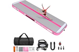 TNIBITION Air Gymnastics Track 3M Inflatable Air Tumbling Mat 10CM High Training Mats with Electric Air Pump for Home Use Gym Yoga Training Park Water Fun