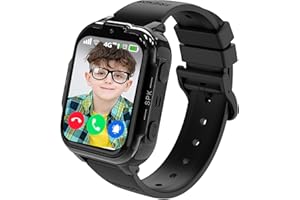 Olivfant Smartwatch Bambini 4G, Orologio Smartwatch Bambini con Video HD e Chiamate, Touch Screen da 1,83 Pollici, SOS, GPS, Giochi, Modalità Classe, Regalo per Ragazzo e Ragazza 4 ai 14 Anni (Nero)