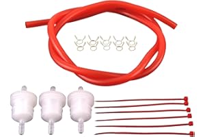 GOOFIT Filtro de Combustible Tubo de Gasolina Moto 8mm para Universal Pit Bike Scooter Ciclomotor ATV Cafe Racer Go Kart Rojo