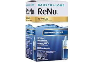BAUSCH + LOMB ReNu Advance Produit Lentilles de Contact Souple - Système de Triple Désinfection, Solution d'Entretien Multifonction pour Lentilles Souples - Flacon de 100ml