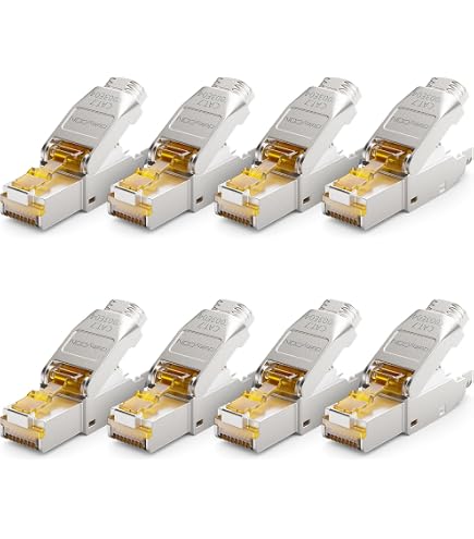 Presa A Muro RJ45 CAT7/CAT6A Con 2 Moduli Keystone STP – Doppia Porta LAN Schermata Per Ethernet, 10 Gbps, 500 MHz, Tappi Antipolvere Inclusi