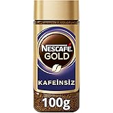 NESCAF&Eacute; Gold Kafeinsiz &Ccedil;&ouml;z&uuml;nebilir Kahve Cam, 100 g