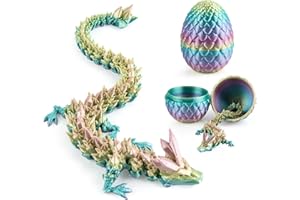Jemmytu 3D-Gedrucktes Drachenei, Geheimnisvolles Kristall-Drachenei, Fidget-Spielzeug, Überraschung, Ostereier, Mythische Dracheneier (Regenbogen)