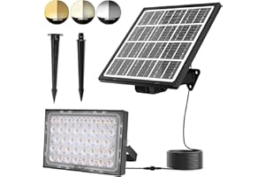 Foco Proyector LED Solar 30W CLY Exterior 2600LM 6000K 4000K 3000K Luces 5000mAh IP66 Impermeable para Jardín Patio Calle Garaje