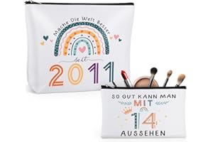 Giftota 2025 Originelle Geschenke für 14-jährige Mädchen, 2 Stück Wasserdichte Kosmetiktasche, Kulturbeutel, Make-Up-Tasche