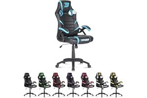 BraZen Puma PC Chair Gaming Chair for Adults Office Chair Computer Chairs Gaming Chairs for Adults Adult Gaming Chair Video Game Chairs - Black Blue