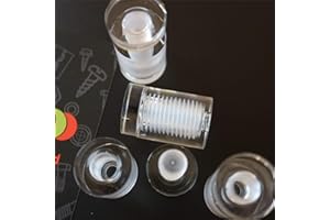 CATERPILLAR RED 4 x Clear Standoffs, Glass Like, Acrylic, Transparent spacers, Plastic, wallmount, Display Signs, Through Hole Panels Supports, Waterproof, Size 19mm x 25mm