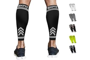 OXFIT Calf Compression Sleeve for Men & Women - Shin Splints Support, Calf Sleeves Ideal for Running, Injury Recovery, Leg Socks, Muscle Cramps - Pair (M, Black)