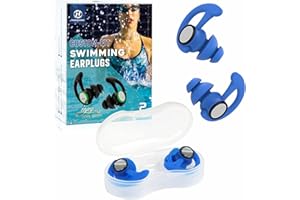 Hearprotek Tappi per Le Orecchie per Nuoto, 2 Paia Riutilizzabili Tappi per Le Orecchie per Acqua da Nuoto su Misura Adulti per Nuotatori Doccia Piscina Bagno Surf Kayak(Blu)