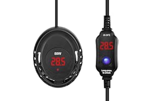 SZELAM Aquarium Heater 25/50/100W with External Controller, Fish Tank Heater with LED Digital Displays, Mini Heater Keeps Stable Temp for Turtle Tanks with Intelligent Auto Poweroff Protection (50W)