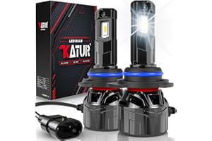 Ampoule HIR2 LED 120W 30000LM, KATUR 700% Luminosité Ampoule HIR2 6000K Blanc Xénon Plug and Play Taille Mini 1:1 9012 LED Voiture, Lot de 2