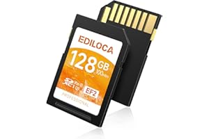 Ediloca SD Card 128GB, Memory Card, Up to 100MB/s, UHS-I, C10, U3, V30, Full-HD & 4K Video, DSLR Camera SD Card, Must-Have for Professional Photographers(EF2)