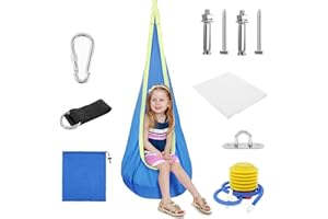 VAVPUP Hängehöhle Kinder,Kinder Pod Schaukelsitz,Tragbarer Hängeschaukel Schaukel mit Aufblasbarem Kissen,Nestschaukel Outdoor,Hängesessel Kinder Indoor,Schaukelstuhl mit Tasche,max 80kg