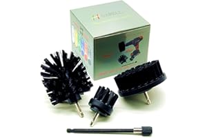 HUAWELL Brosse à récurer électrique Ultra Rigide avec rallonge de Brosse pour perceuse pour Nettoyage - Brosse pour perceuse - Ensemble de brosses de Nettoyage - Brosse pour perceuse en Nylon