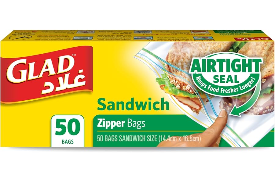 Glad Sandwich Zipper Bags, 50-Pack