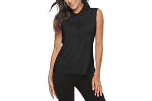 MoFiz Women's Sleeveless Tops Lady-fit Golf Polo Shirts Casual Sports Work Tennis T-Shirts