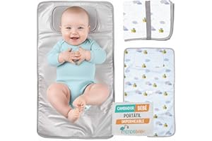TENDS Wickelauflage für unterwegs, wasserdicht, faltbar, waschbar und gepolstert, kompakt, ideal für Komfort und Sauberkeit des Babys, perfekte Wickeltasche als originelles Geschenk für Neugeborene