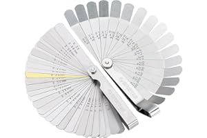 Spurtar 2 szt. zestaw szczelinomierzy, 32 arkuszy, prosty szczelinomierz i szczelinomierz 16-ostrzowy, szczelinomierz SAE metryczny, zestaw szczelinomierzy do zaworów, gitary, świecy zapłonowej, tłoka