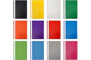 OFFICE CENTRE 5 x Assorted Colours Clear Cover A4 Presentation Project Folders Hard Document File Organiser Holder Case 2 Prong Display