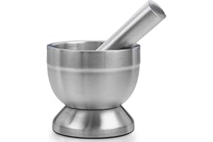 Broyeur de pilules - Mortier en acier inoxydable de qualité alimentaire 304 et set de broyage de médicaments au pilon -pour adultes,chiens, animaux de compagnie