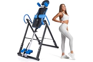 ZELUS Table d'Inversion Pliable Réglable Équipement pour de Gymnastique à Domicile Entraînement par Gravité pour la Thérapie Naturelle de Soulagement des Douleurs du Dos