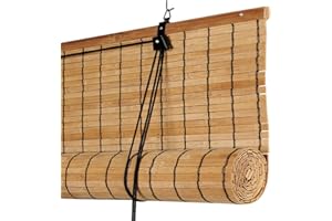 Estores enrollables de Bambú Natural Premium para Interior Estor de Lamas de bambú Que ofrecen privacidad al ser más opacos. para Puertas y Ventanas STORESDECO Color Natural 60x175 cm