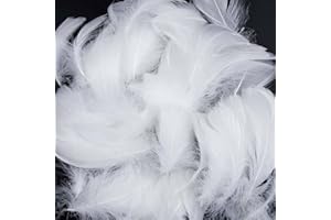 Tcnzdy 200 Stück Federn, Federn zum basteln, 5~8cm, Flauschig Bastel Federn basteln, Natürliche Federn weiß für Christmas, Engelsflügel, Kopfschmucksfedern