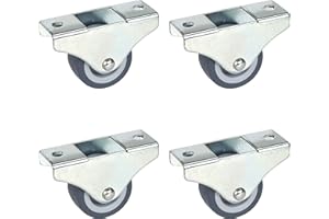 Dörner + Helmer Lot de 4 Roulettes Fixes pour Meubles - 38 mm x 18 mm - Capacité de Charge de 135 kg - Roues en TPE - Fixation Directionnelle - Roues Sans Traces sur les Sols Sensibles