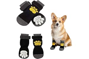 DAJING 2 Pairs Anti Slip Dog Socks - Protection for Injured Paws, Dog Socks Paws Stop Licking,Soft & Comfortable, Adjustable Straps, Ideal for Indoor & Outdoor Use (M)