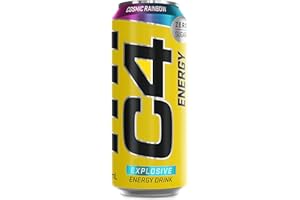 CELLUCOR C4 Performance Energy Drinks Cosmic Rainbow 500ml (12 pack) | Sugar Free Energy Drink with 160mg Caffeine, 250mg Betaine, 1050mg Taurine | Low Calorie Fizzy Drinks for On the Go Energy and Focus