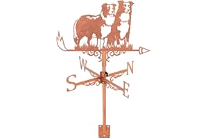SUPERDANT Girouette de Jardin Exterieur Chien de Berger pour Animaux Girouettes en Métal pour Jardin Extérieur Cuivre Rouge Deco Jardin Exterieur