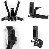 BRDRC Accessory Kit for Insta 360 X5 X4 Chest Mount Head Strap Wrist Strap 360&deg; Swivel Adapter + Quick Release for Insta360 O