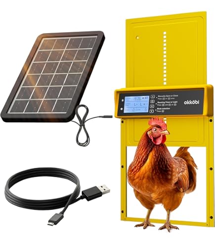 Clapet Solaire Poulailler Porte Automatique Poulailler Solaire - Aluminium étanche | Protection Poules Intelligente Clapet Poulailler Solaire Automatique