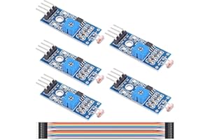 Youmile 5 Stück G5516 Fotowiderstand Modul 4 Pins DC 3,3-5 V Digitale Lichtintensitätserkennung Lichtempfindliches Widerstandsmodul mit DuPont-Kabel für Arduino DIY