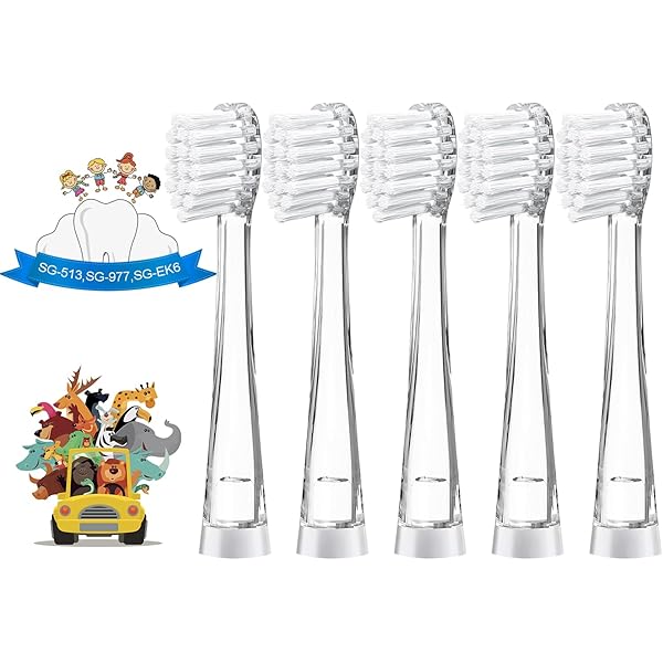 6 Pack Replacement Toothbrush Heads For Fairywill Electric Toothbrush - W Shape Design