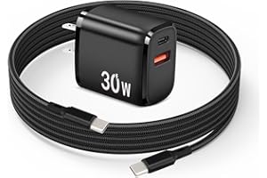 WEISHAN 30W USB C Fast Charger for DJI Mini 2 SE, Mini 4 Pro, Mini 3 Pro, Air 2S, Avata 2, Mavic Drones, Dual Port USB + Type C Wall Charger with C to C Charging Cable for DJI FPV Accessories, 6ft Long