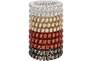 JessLab 10 szt. spiralnych opasek do włosów, bez uszkodzeń, bez śladów, dla kobiet i dziewcząt, miękkie plastikowe opaski do włosów, różne kolory