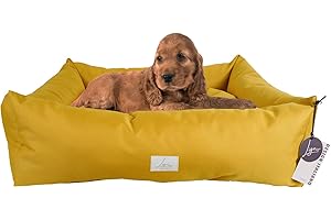 Ligo Buddy-Cuccia per cani Lettino per cani idrorepellente antigraffio,realizzata in Italia.Cuscino Sfodrabile per Cane, uso interno/esterno. Antimacchia. S/M: 70 X 65 cm, SENAPE