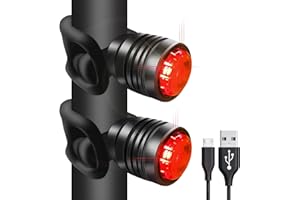 WASAGA Tylne światła rowerowe z możliwością ładowania USB, tylne światło LED działa przez 26 godzin, 3 tryby świecenia, pasuje do rowerów górskich, rowerów szosowych, plecaków, wodoodporne i