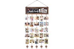 VINCOURNA Marcos Fotos Pared, Marcos Para Fotos Con Tablero De Mensajes Y 30 Pinzas Para Fotos, Marcos De Fotos Multiples, Porta Fotos Pared, Soporte Fotos Para Memoria Exposición