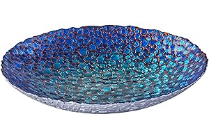 Anton Studio Designs - Dekorative Schüssel - große Tischdekorationschale - Durchmesser: 33 cm - Dekorative Glasschale für Wohnkultur - Mosaik