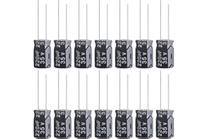 ALLECIN Condensadores Electroliticos 220uF 35V 8x12MM Condensador Electrolitico de Aluminio 220μF 35Voltios Electrolytic Capacitor 220 uF MFD 105°C (Paquete de 15 Piezas)