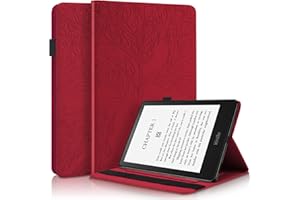 Succtopy Etui Kindle Paperwhite 11. generacji czytnika e-Reader (6,8 cala, 2021) PU Leather Flip Portfel z uchwytem na długopis Etui Ochronne z gniazdem karty Kindle Paperwhite 2021 - Czerwony