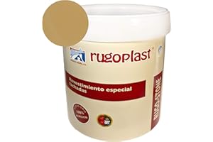 Rugoplast - Pintura revestimiento especial fachadas Rugo Stone Colores ideal para dar un toque de color a las paredes exteriores de tu casa, Dakar, 4L